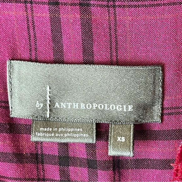 By Anthropologie Red Velvet Dress Long Sleeve XS - Picture 9 of 11